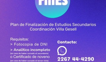 Inscripciones Abiertas para el Plan FINES!